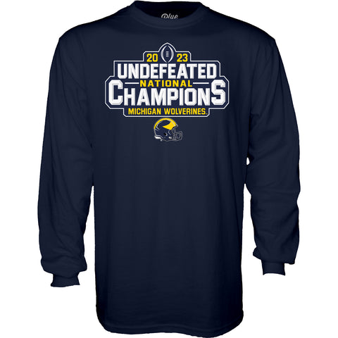Michigan Wolverines Adult Undefeated National Champions Long Sleeve T-Shirt