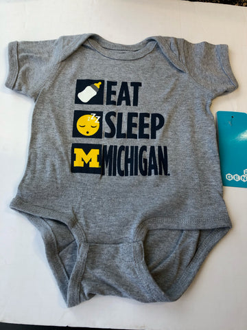 Michigan Wolverines Eat Sleep Michigan Creeper Onesie