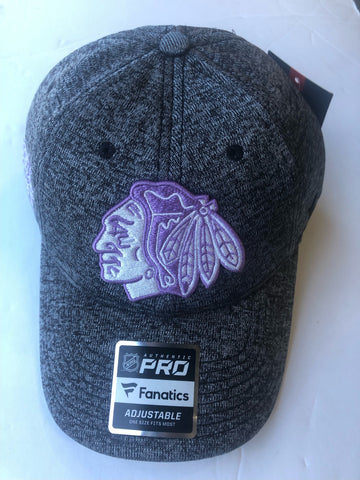 Chicago Blackhawks Fanatics Hockey Fights Cancer Adjustable Hat