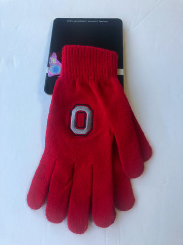 Ohio State Buckeyes Adult Knit Red Gloves