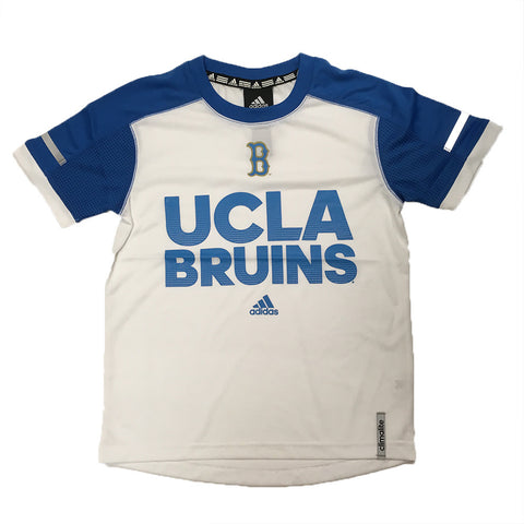 UCLA Bruins Adidas Youth White/Blue Climalite Player Crew Shirt - Dino's Sports Fan Shop