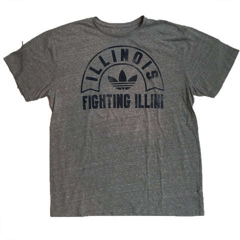 Illinois Fighting Illini Adidas Gray Arch Logo Shirt - Dino's Sports Fan Shop