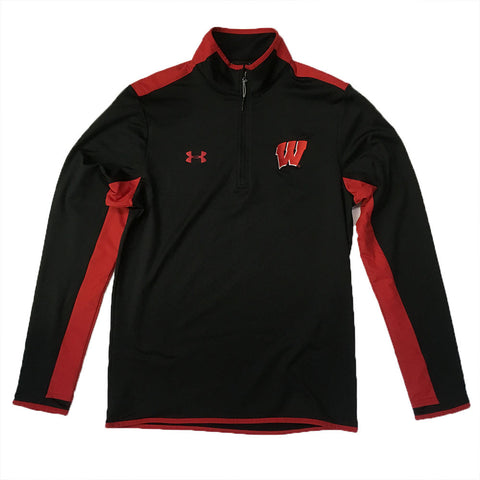 Wisconsin Badgers Under Armour Survival Black/Red 1/4-Zip - Dino's Sports Fan Shop