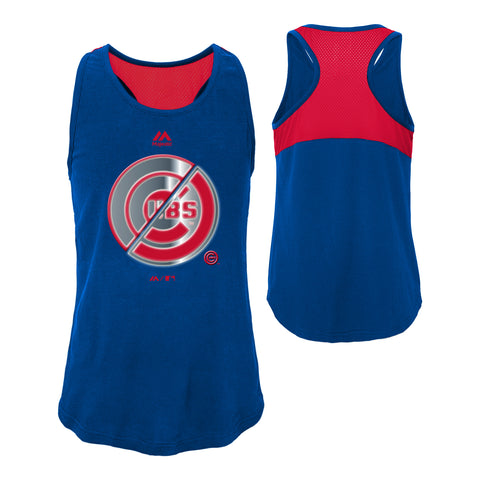 Chicago Cubs Majestic Logo Twist Girl's Tank Top