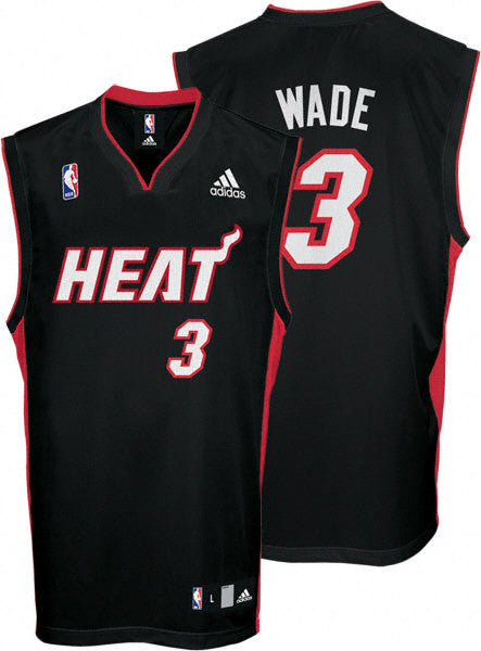 Youth Miami Heat Dwyane Wade adidas Black Replica Road Jersey