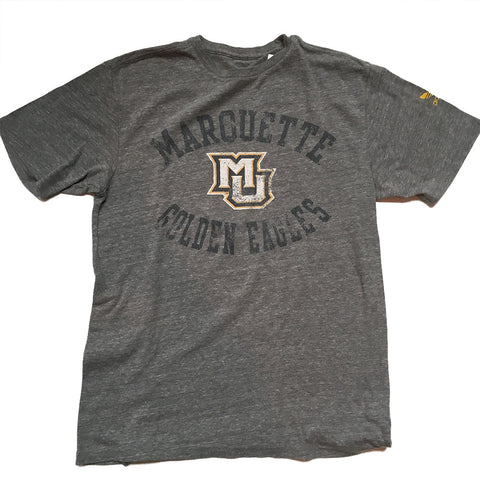 Marquette Golden Eagles Adidas Tri Blend Streaky Gray Arch Logo Shirt - Dino's Sports Fan Shop