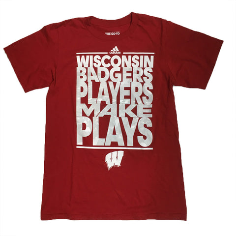 Wisconsin Badgers Adidas "Players Make Plays" Go-To Tee - Dino's Sports Fan Shop