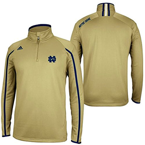 Notre Dame Fighting Irish Adidas 2012 Sideline 1/4 Zip Climalite Gold 2nd Logo Jacket - Dino's Sports Fan Shop