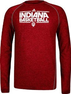 Indiana Hoosiers Adidas ClimaLite Red L/S Men's Shirt - Dino's Sports Fan Shop