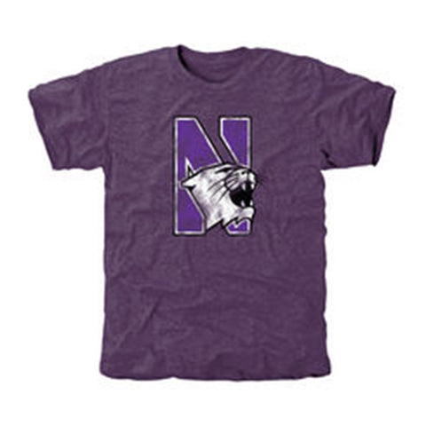 Northwestern Wildcats Genuine Stuff Tri Blend Logo Shirt - Dino's Sports Fan Shop