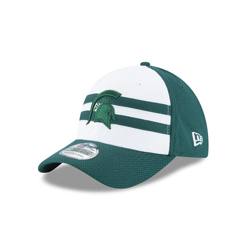 Michigan State Spartans New Era Adult 39Thirty NE15 White/Green Hat - Dino's Sports Fan Shop - 1