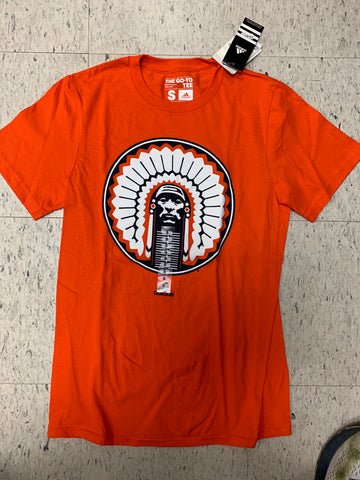 Illinois Fighting Illini Adult Adidas Orange Chief Logo Go-To Tee Shirt (S)