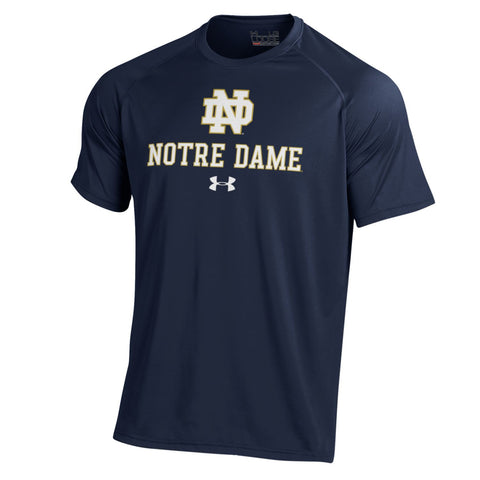 Notre Dame Fighting Irish Under Armour Word Navy Shirt