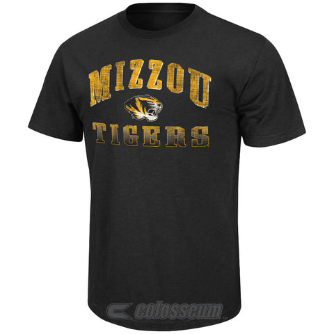 Missouri Tigers Colosseum Black Contour Adult Shirt - Dino's Sports Fan Shop