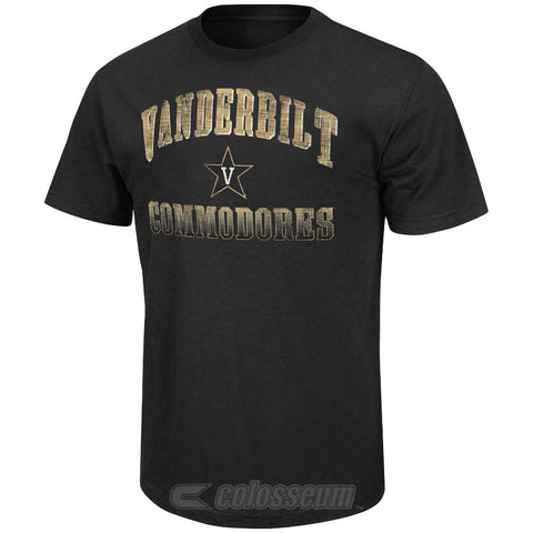 Vanderbilt Commodores Colosseum Black Contour Adult Shirt - Dino's Sports Fan Shop