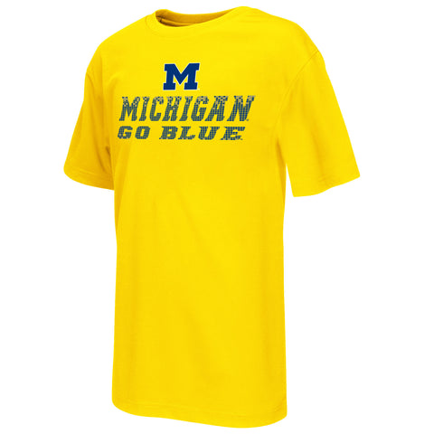 Michigan Wolverines Colosseum Youth Performance Pixel Shirt - Dino's Sports Fan Shop