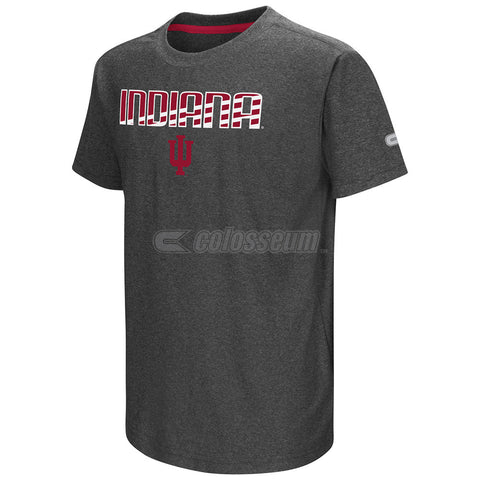 Indiana Hoosiers Colosseum Heather Charcoal Hat Trick Youth Shirt
