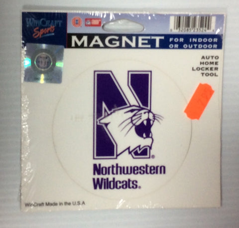 Northwestern Wildcats Wincraft White Magnet - Dino's Sports Fan Shop