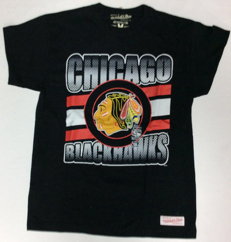 Chicago Blackhawks Mitchell & Ness Vintage Hockey Black Adult Shirt - Dino's Sports Fan Shop