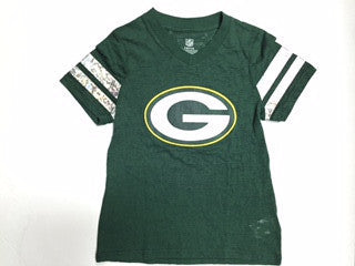 Green Bay Packers NFL Apparel Youth Girls V-Neck Shirt - Dino's Sports Fan Shop