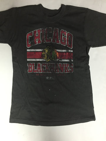 Chicago Blackhawks CCM Gray Vintage Youth Shirt - Dino's Sports Fan Shop