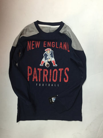 New England Patriots NFL Blue/Grey Legacy Collection Youth Long Sleeve Shirt