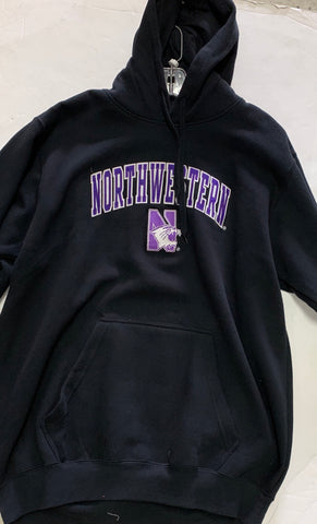 Northwestern Wildcats Adult Genuine Stuff Black Logo Sweatshirt