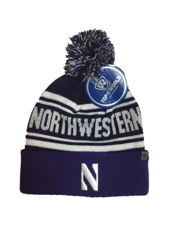 Northwestern Wildcats Top Of The World NCAA Purple Driven Adult Knit Hat