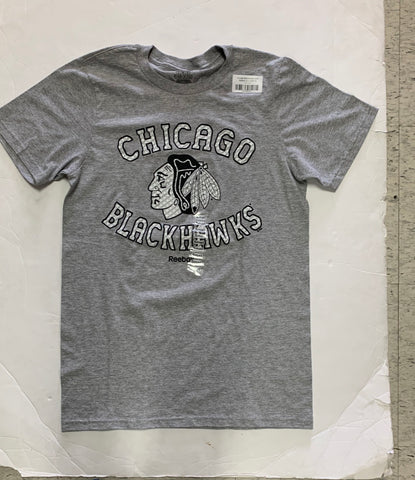 Chicago Blackhawks Adult Reebok Gray Logo Shirt