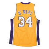 Shaquille O'Neal Adult Los Angeles Lakers Mitchell and Ness Gold NBA Jersey