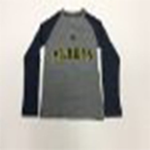 Michigan Wolverines Adidas Gray & Navy Youth L/S Shirt
