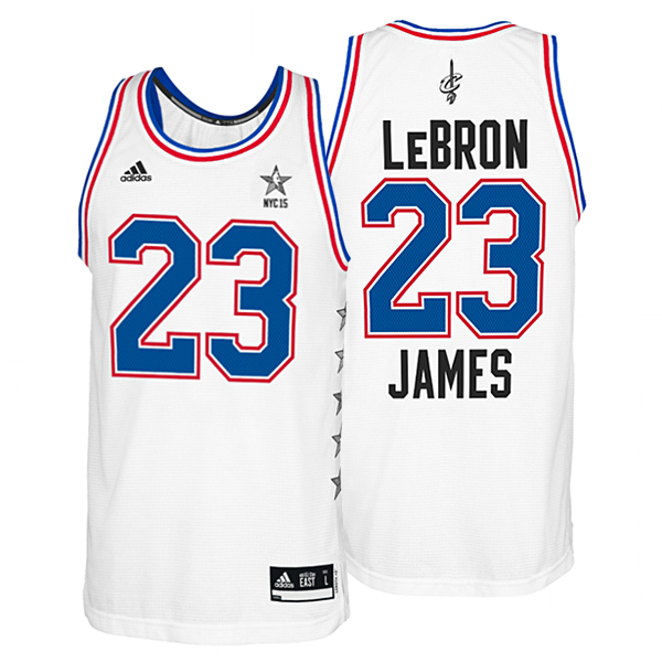 LeBron James 23 Cleveland Cavaliers Adult NBA Replica White Eastern Conference All Star Jersey