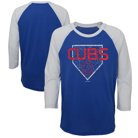 Chicago Cubs Youth Score 3/4 Sleeve Raglan Ultra Tee Outerstuff