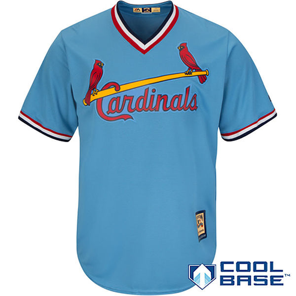 Men's Mitchell & Ness Light Blue St. Louis Cardinals Cooperstown Collection  Wordmark Slub Long Sleeve T