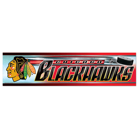 Chicago Blackhawks Wincraft w/ Logo 3x10 Bumper Sticker