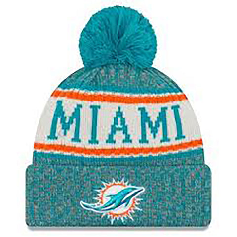 Miami Dolphins New Era NFL Turquoise Sideline Winter Hat
