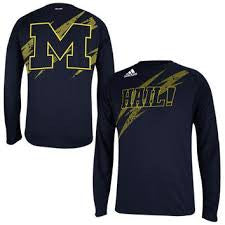 Michigan Wolverines Adidas Aftershock L/S ClimaLite Shirt - Dino's Sports Fan Shop