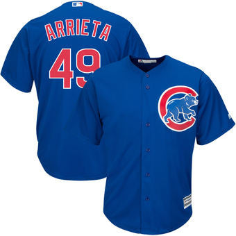 Jake Arrieta #49 Chicago Cubs Majestic Toddler Blue Replica Cool Base Jersey