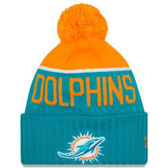 Miami Dolphins New Era NFL Sideline On Field Sport Knit Hat - Dino's Sports Fan Shop