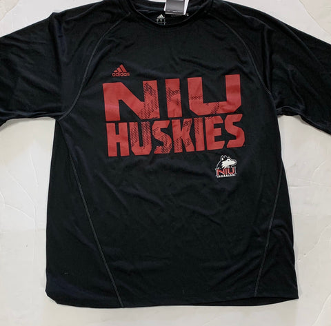 Northern Illinois Huskies Adult Adidas Climalite Black Dri-Fit Shirt