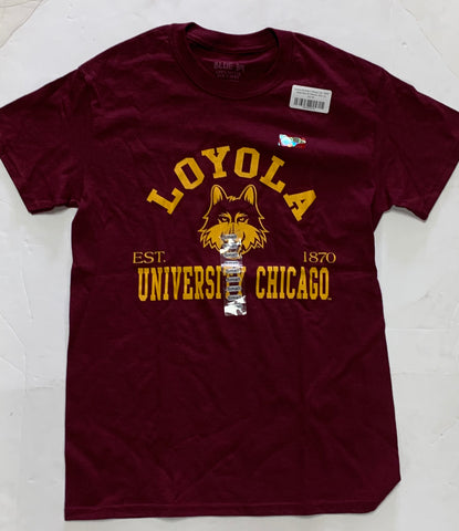 Loyola Ramblers Chicago Est. 1870 Adult Blue 84 Maroon Shirt