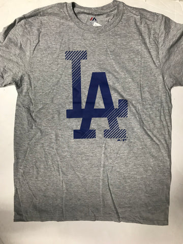 Los Angeles Dodges Adult Gray Slash and Dash Majestic T-Shirt