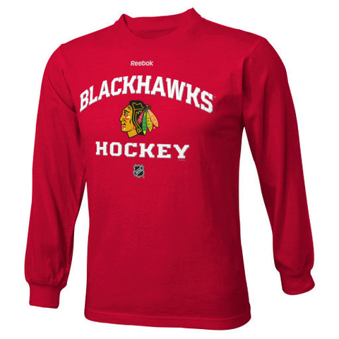 Chicago Blackhawks Reebok Authentic Red Youth L/S Shirt - Dino's Sports Fan Shop