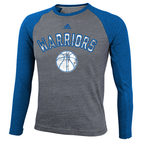 Golden State Warriors Adidas Gray Raglan L/S Youth Shirt - Dino's Sports Fan Shop