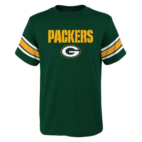 Green Bay Packers NFL Striped Sleeve Youth Shirt