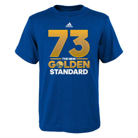 Golden State Warriors Adidas Blue 73 Wins Youth Shirt - Dino's Sports Fan Shop