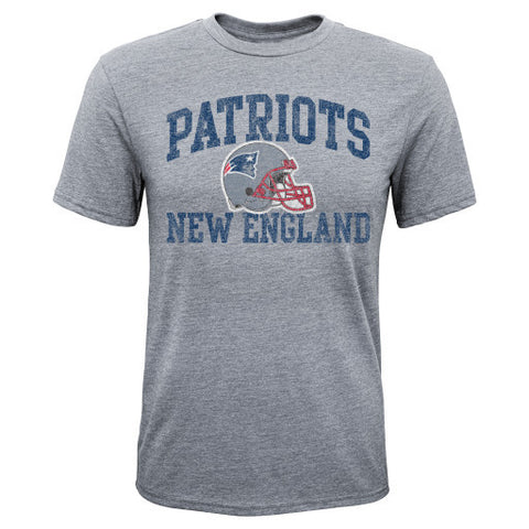 New England Patriots NFL Youth Tri-Blend Gray Shirt - Dino's Sports Fan Shop