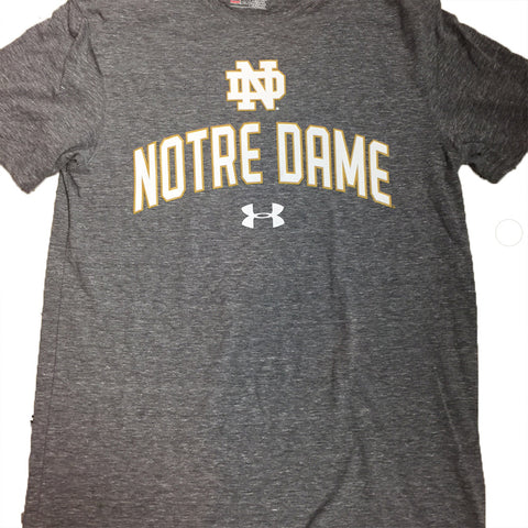 Notre Dame Fighting Irish Under Armour Legacy Word Gray Shirt