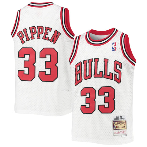 Scottie Pippen Chicago Bulls Adult White Mitchell & Ness NBA Basketball Jersey