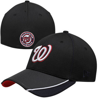 Men's Majestic Red/Navy Washington Nationals Authentic Collection On-Field  3/4-Sleeve Batting Practice Jersey